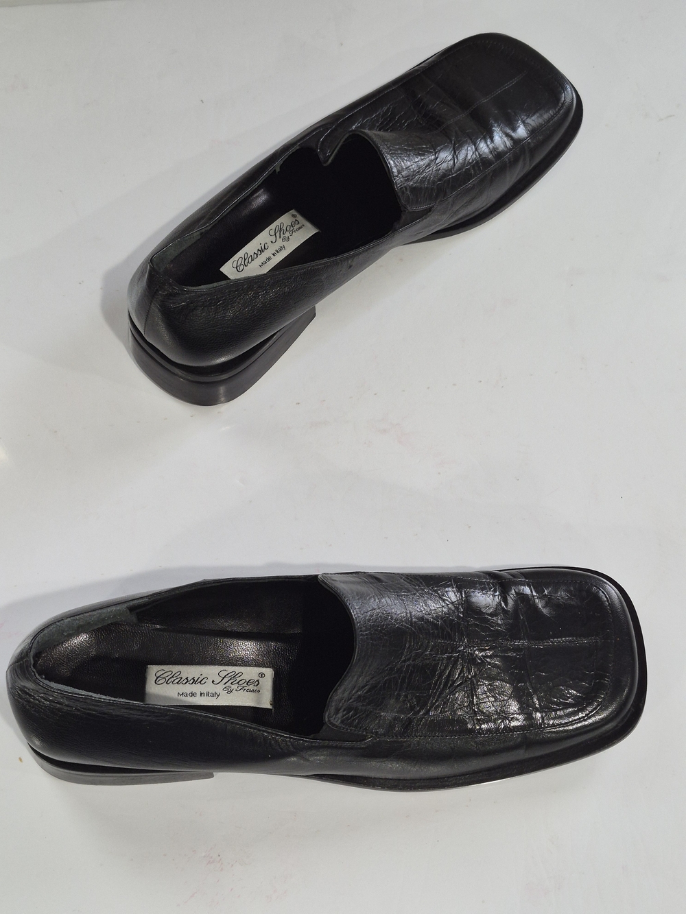 Classic Men's Black Leather Slip-On Loafers Size  10.5-11